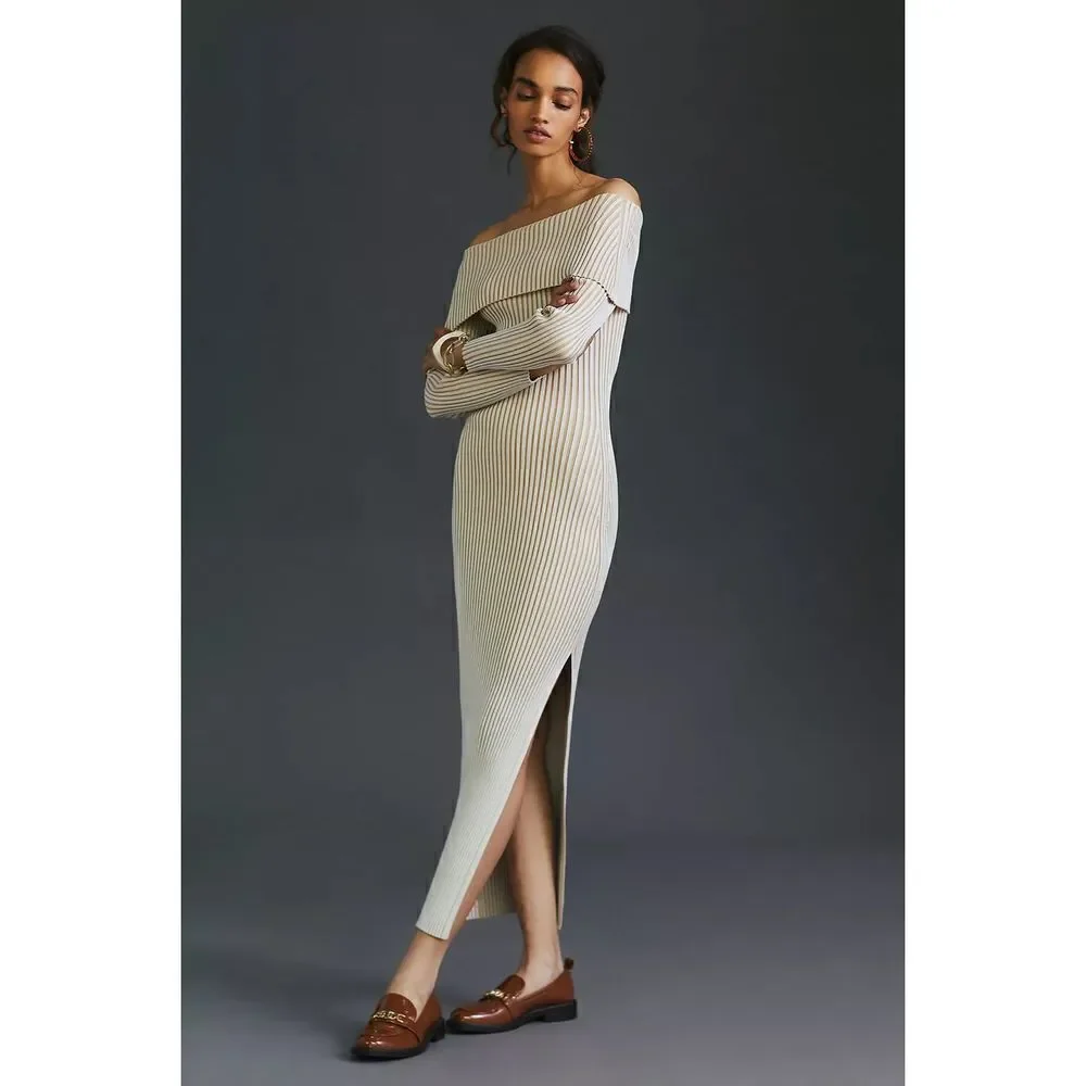 Anthropologie - Off - The - Shoulder Sweater Midi Dress